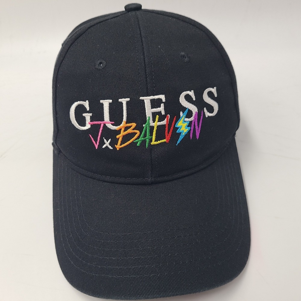 Guess‎ J Balvin Hat Snapback (Fits Small) Black Cotton Casual Wear Collab Logo